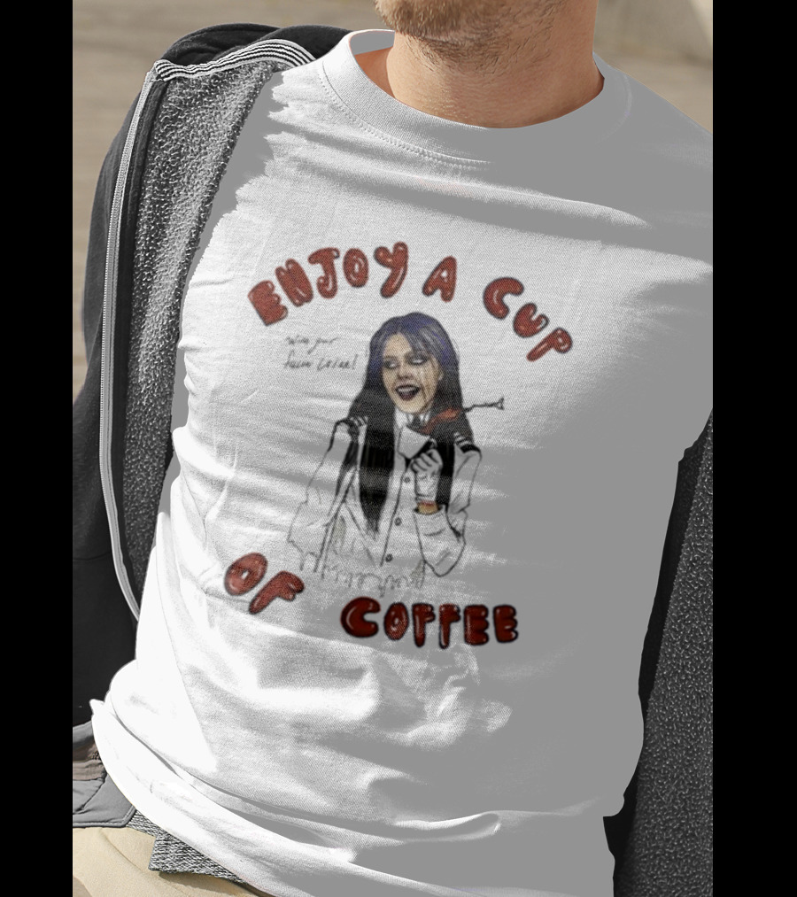 Enjoy A Cup Of Coffee Kim Dracula Halloween T-Shirt