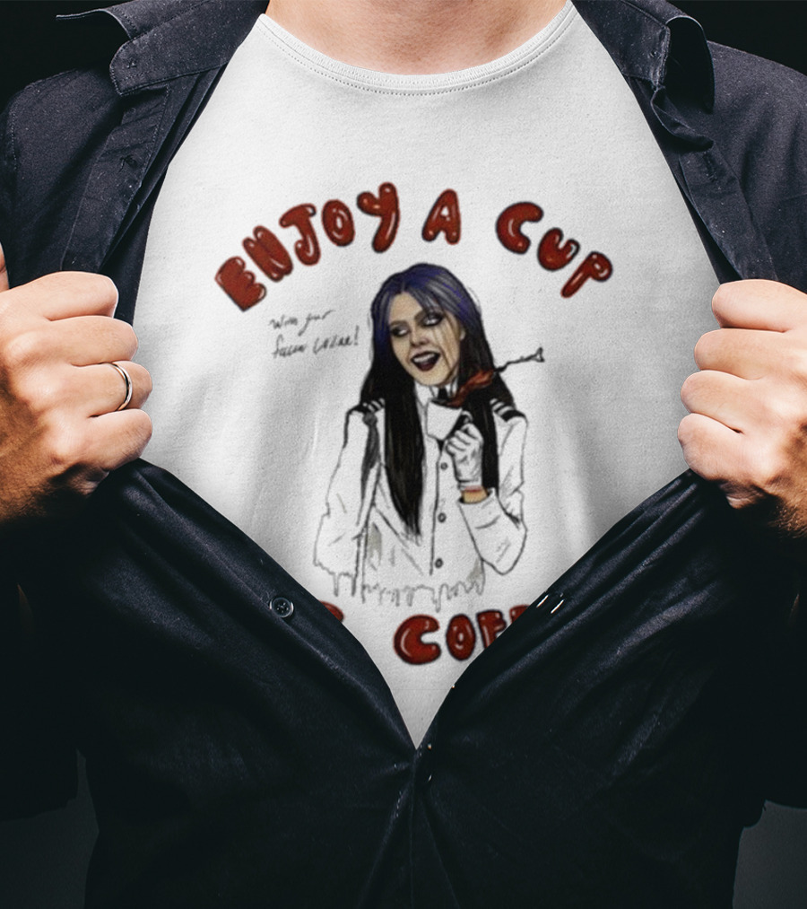 Enjoy A Cup Of Coffee Kim Dracula Halloween T-Shirt