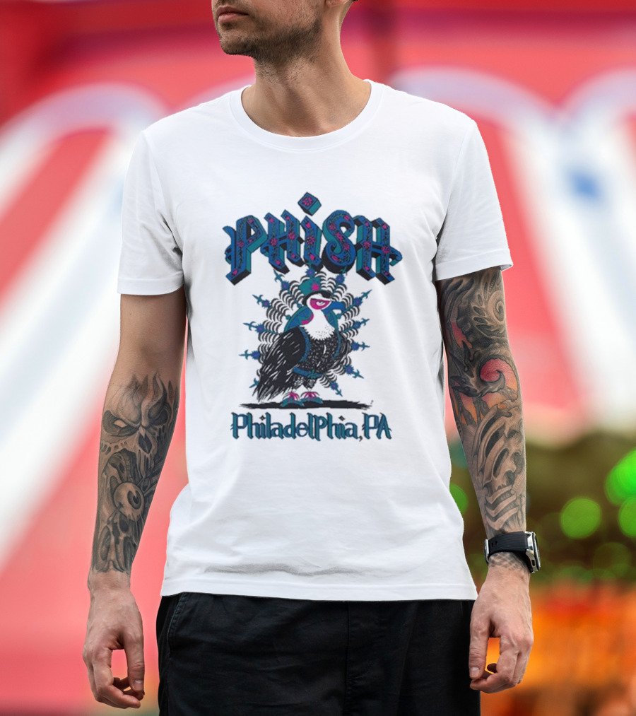 PHISH Philadelphia PA Bird Design The Mann Center Tour T-Shirt