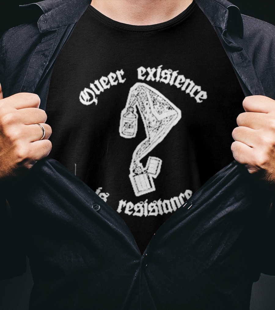 Queer Existence Is Resistance Question Mark Graffiti T-Shirt