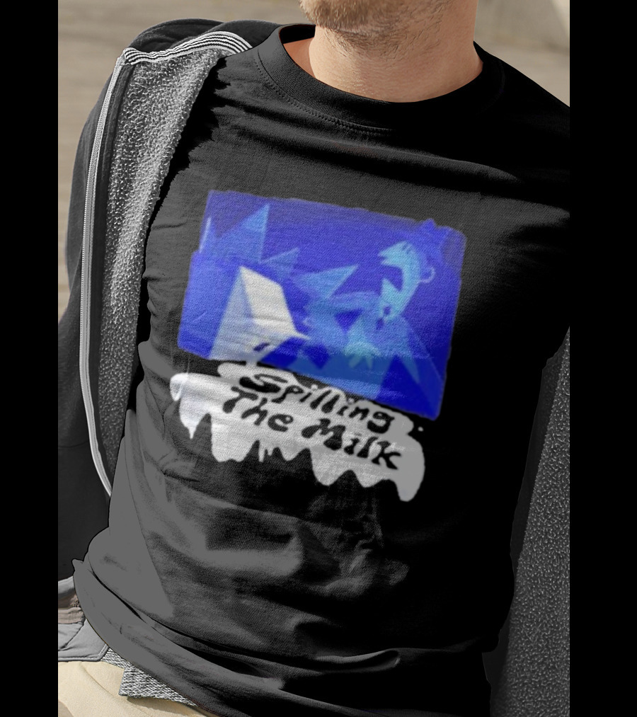 Spilling The Milk Blue Businessman Cartoon T-Shirt
