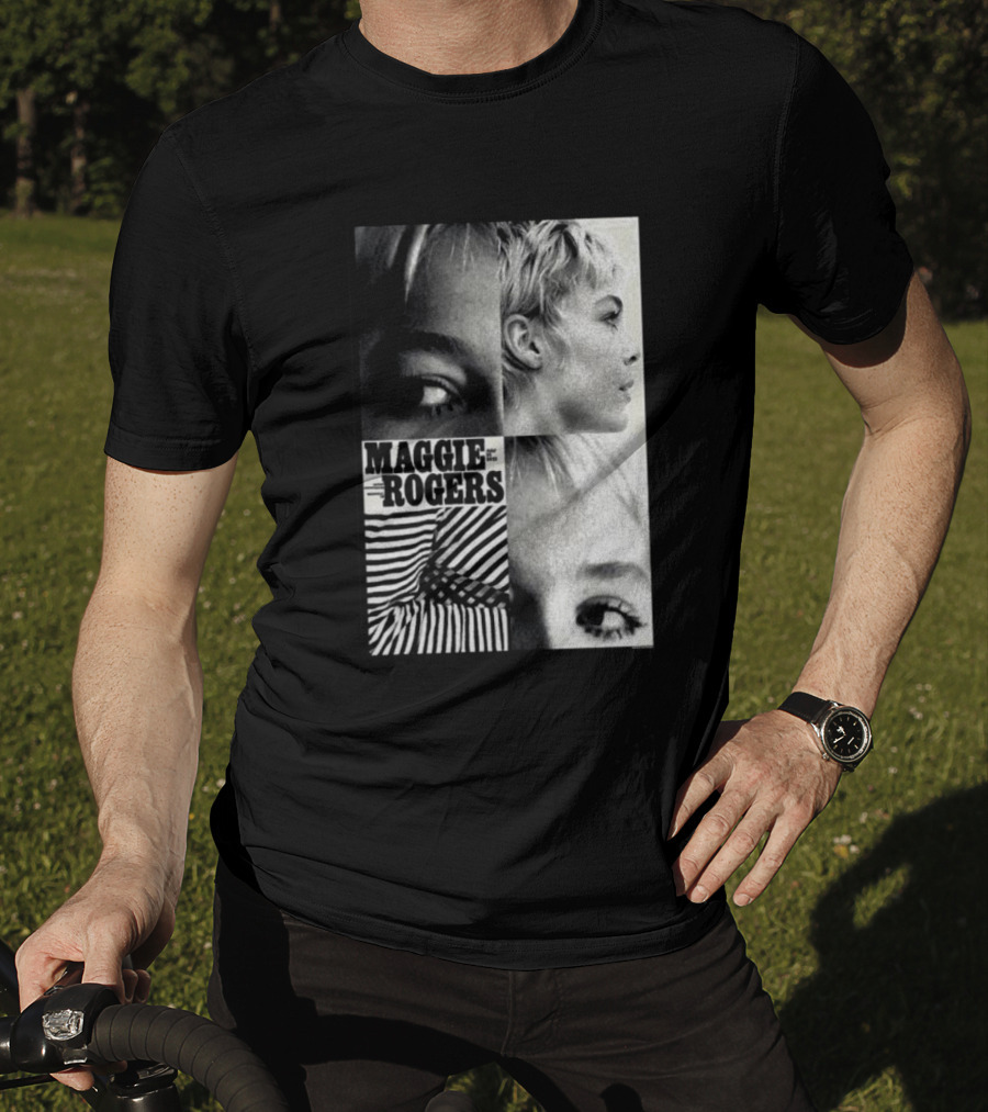 Maggie Rogers Vintage Black And White Portrait Collage Nashville T-Shirt