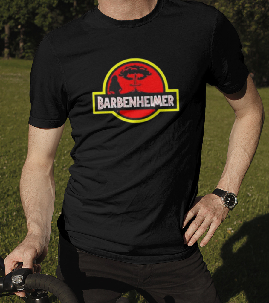 Barbenheimer Dinosaur Explosion Red T-Shirt
