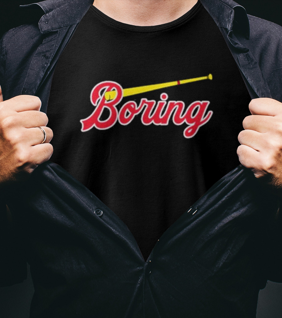 Boring David Kaplan Baseball Bat Script T-Shirt