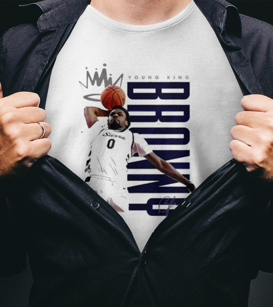 Bronny Young King Basketball Dunk - Crowned Athlete T-Shirt