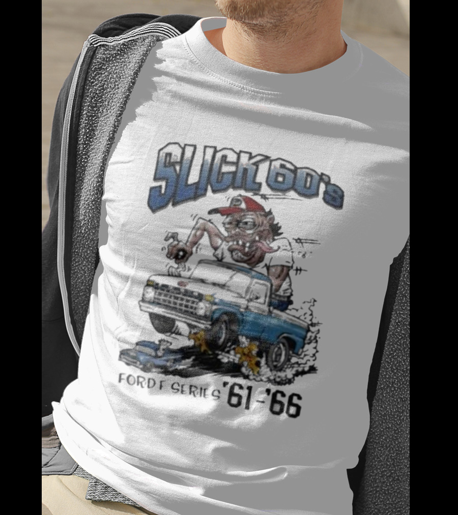 Slick 60'S Ford Series 61-66 Vintage Design Car Cartoon T-Shirt
