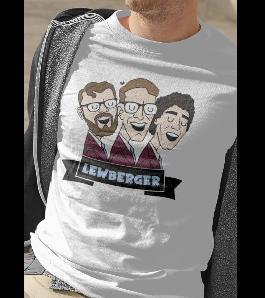 Lewberger Cartoon Trio Portrait With Glasses And Beards T-Shirt