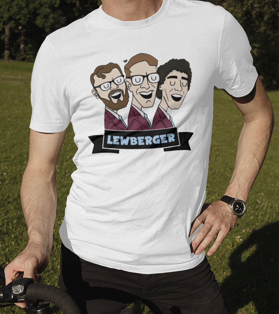 Lewberger Cartoon Trio Portrait With Glasses And Beards T-Shirt