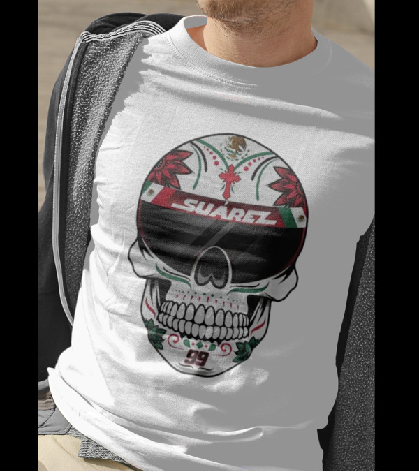 Suarez Racing Helmet Visor Skull With Number 99 T-Shirt