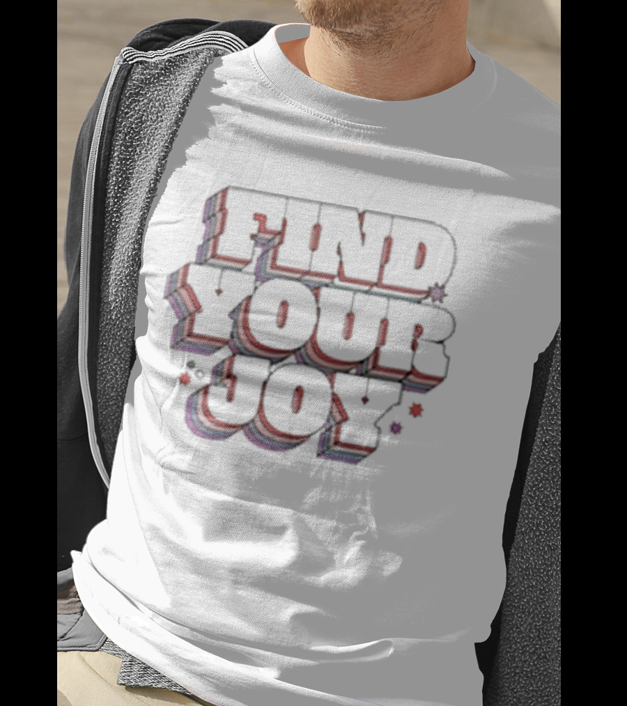 FIND YOUR JOY Retro Multicolor 3D Lettering T-Shirt