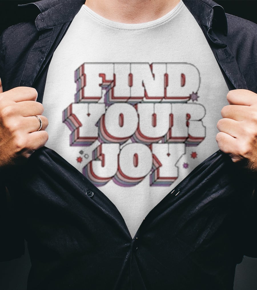 FIND YOUR JOY Retro Multicolor 3D Lettering T-Shirt