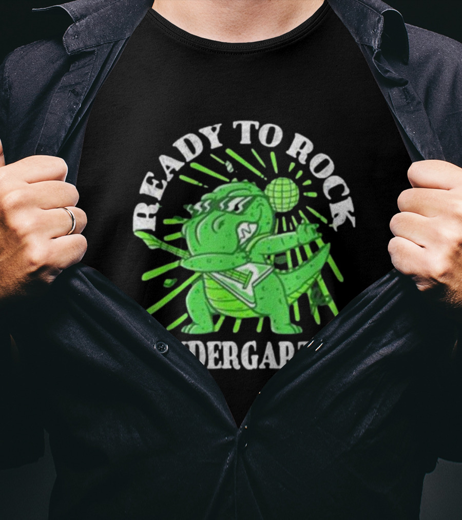 Ready To Rock Kindergarten Rex Guitar Disco Dinosaur T-Shirt