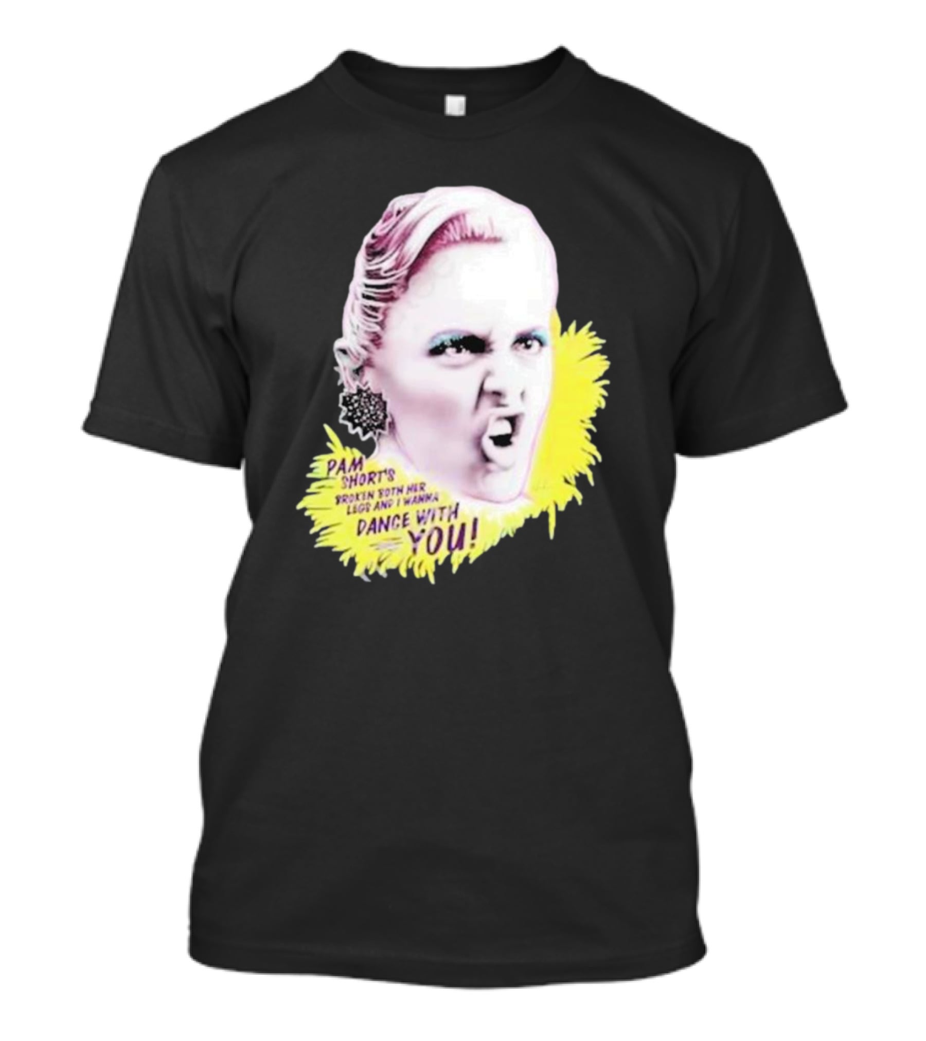 Pam Short’s Broken Both Her Legs And I Wanna Dance With You Nordacious Yellow Burst Expression T-Shirt