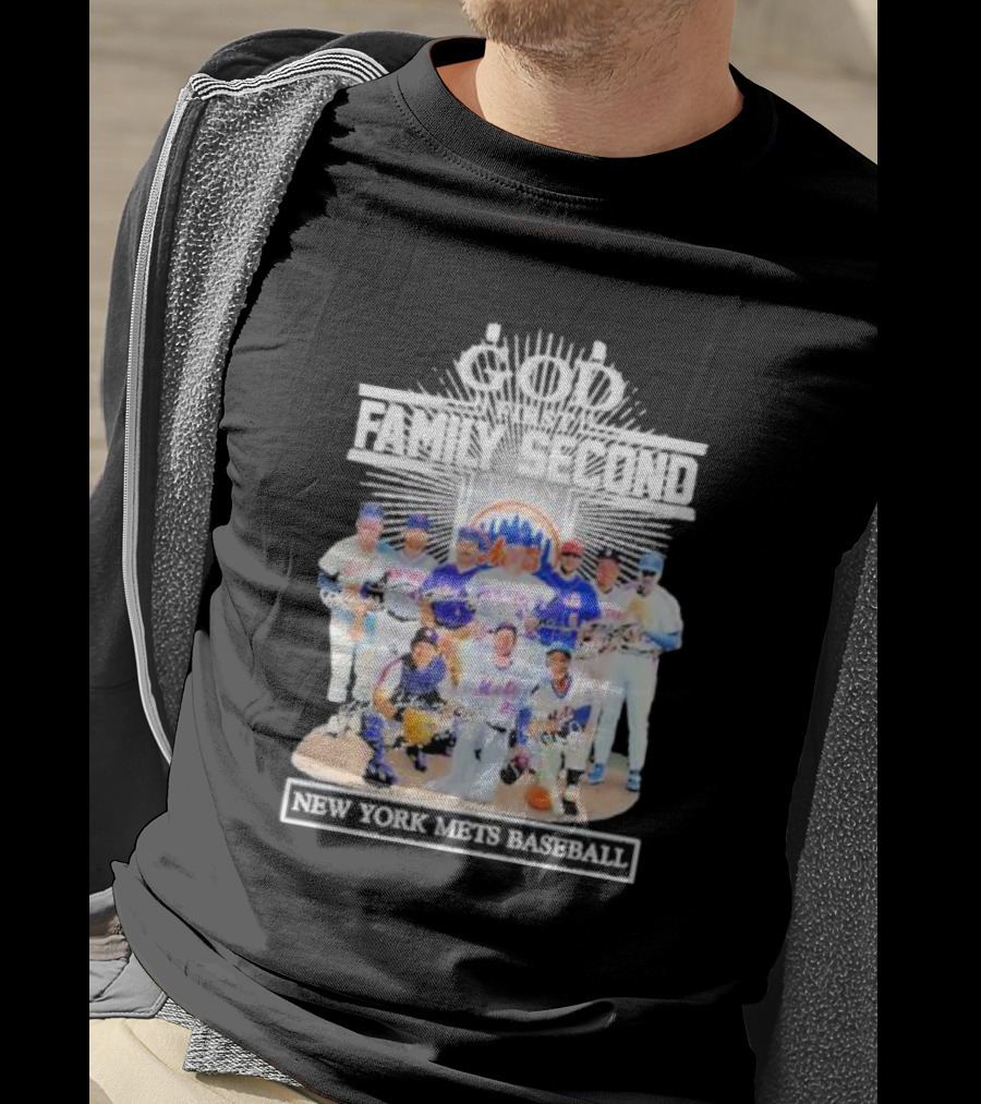 God First Family Second Then New York Mets Baseball Players Signatures T-Shirt