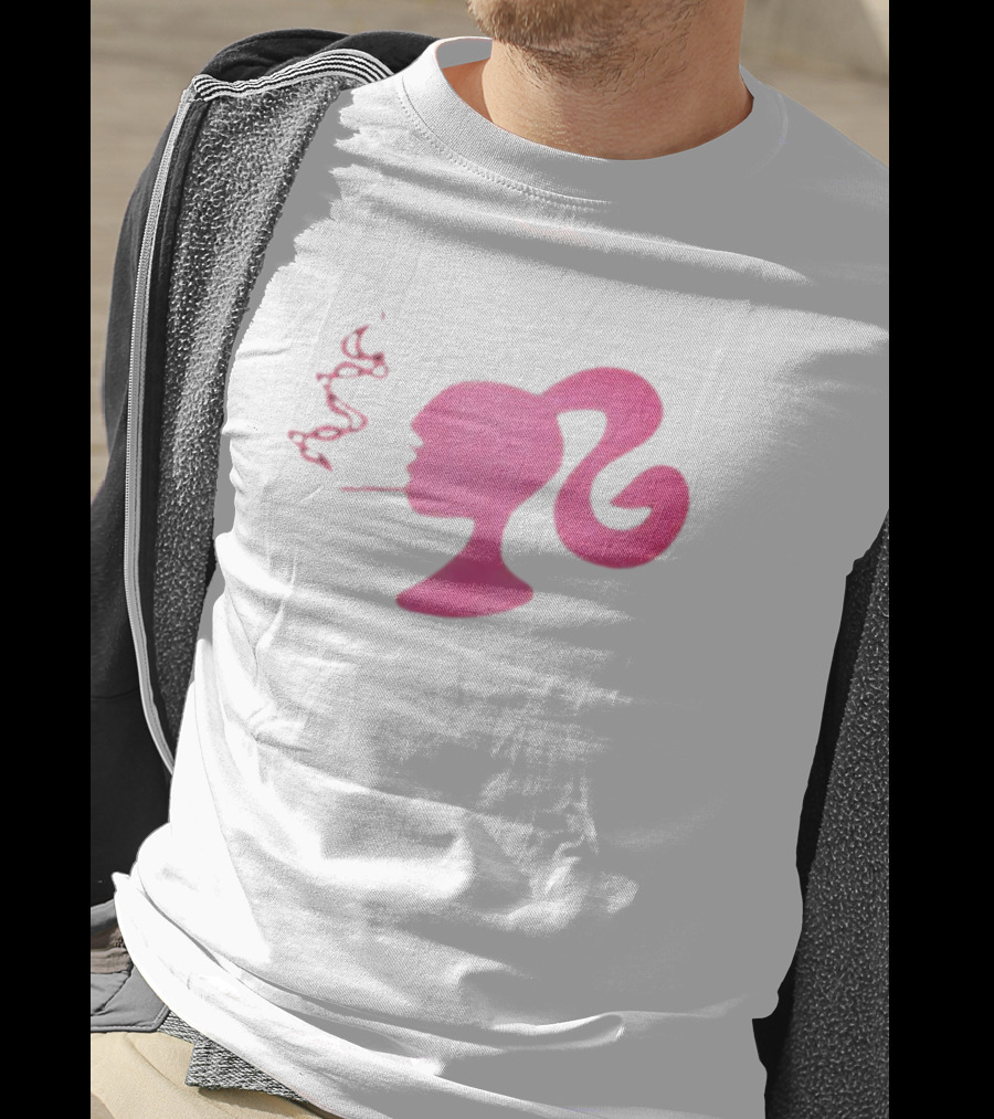 Smoking Pink Silhouette Barbie T-Shirt