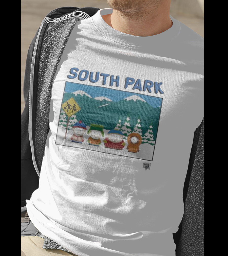 SOUTH PARK Characters In Winter Mountain Scene T-Shirt