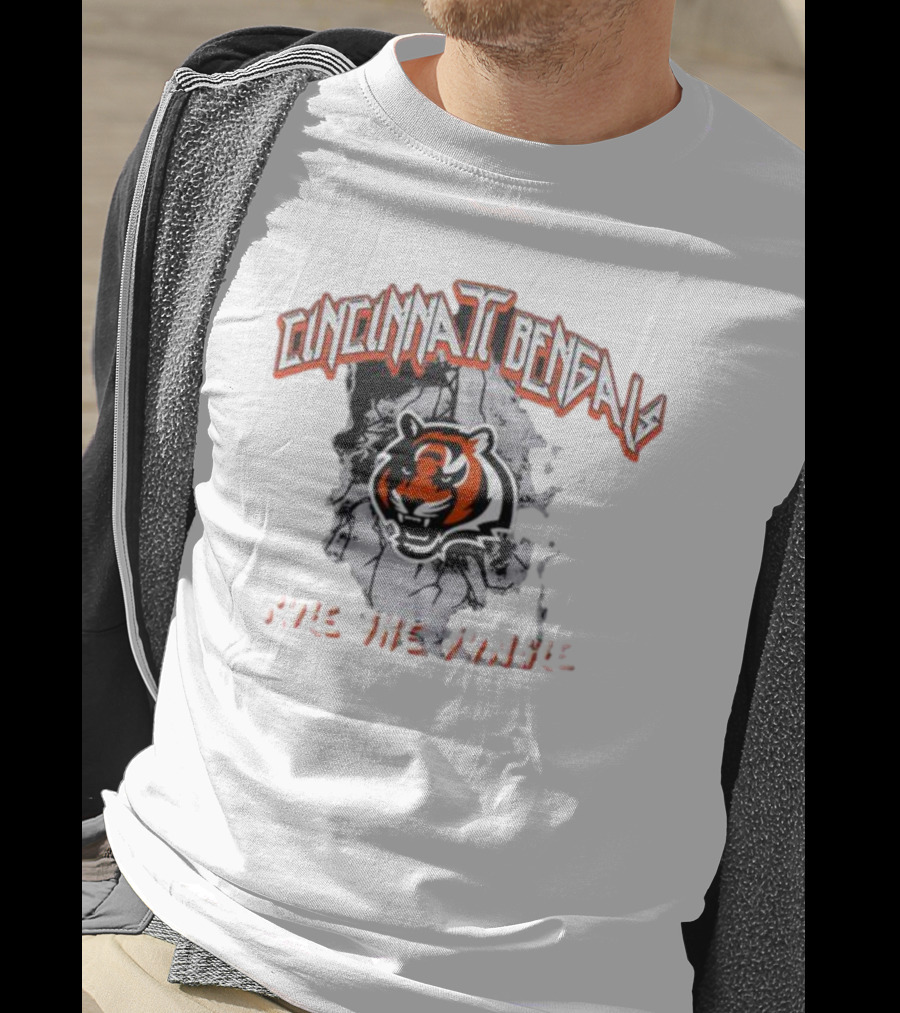 Cincinnati Bengals Rule The Jungle Tiger Logo Women's Boyfriend T-Shirt
