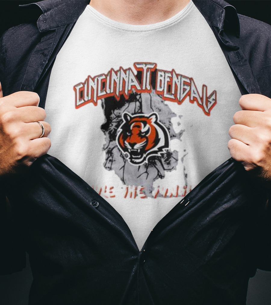 Cincinnati Bengals Rule The Jungle Tiger Logo Women's Boyfriend T-Shirt
