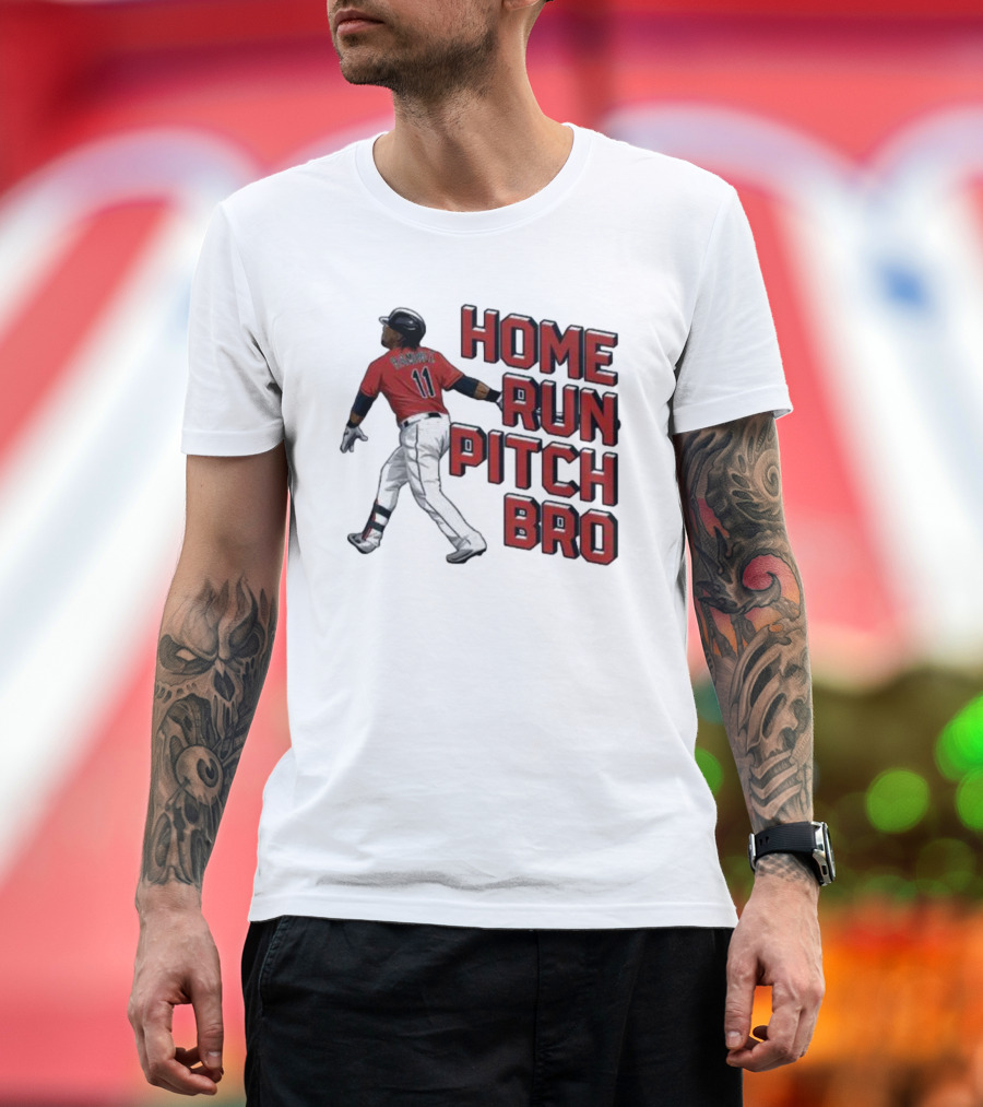 HOME RUN PITCH BRO BASEBALL SWING VINTAGE RED AND BLACK T-Shirt