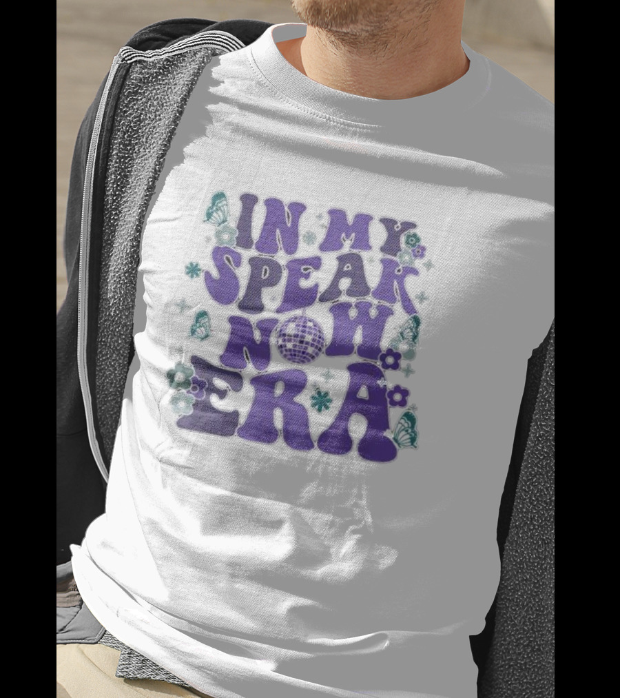 In My Speak Now Era Purple Disco Ball Butterflies Flowers T-Shirt