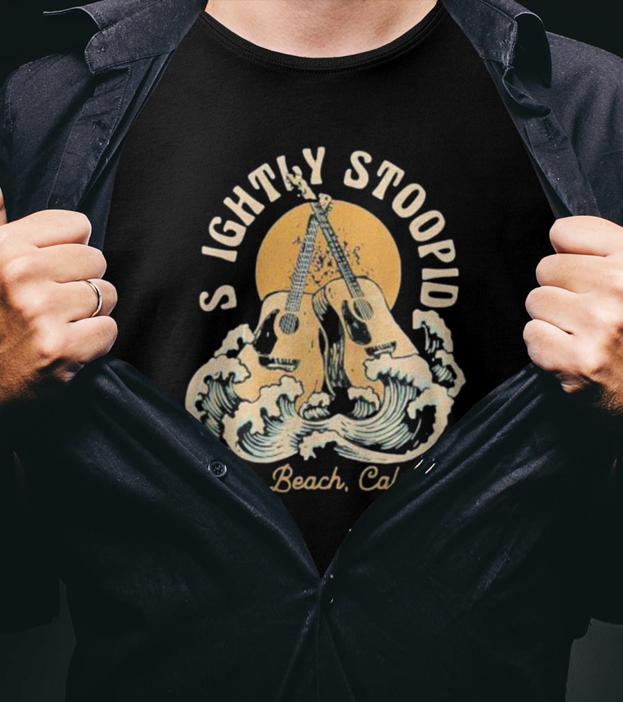 Slightly Stoopid Ocean Beach California Acoustic Wave Guitars T-Shirt