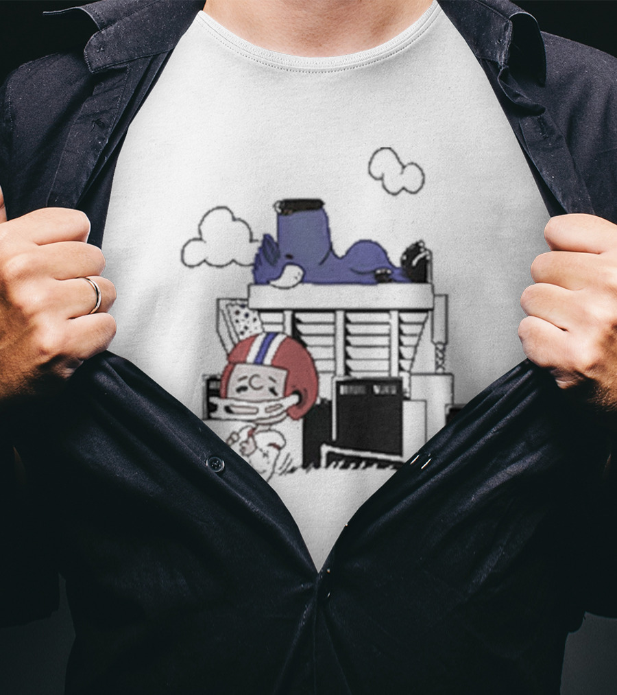 26 Shop Waiting The Season Football-Themed Nostalgic Cloud Scene T-Shirt