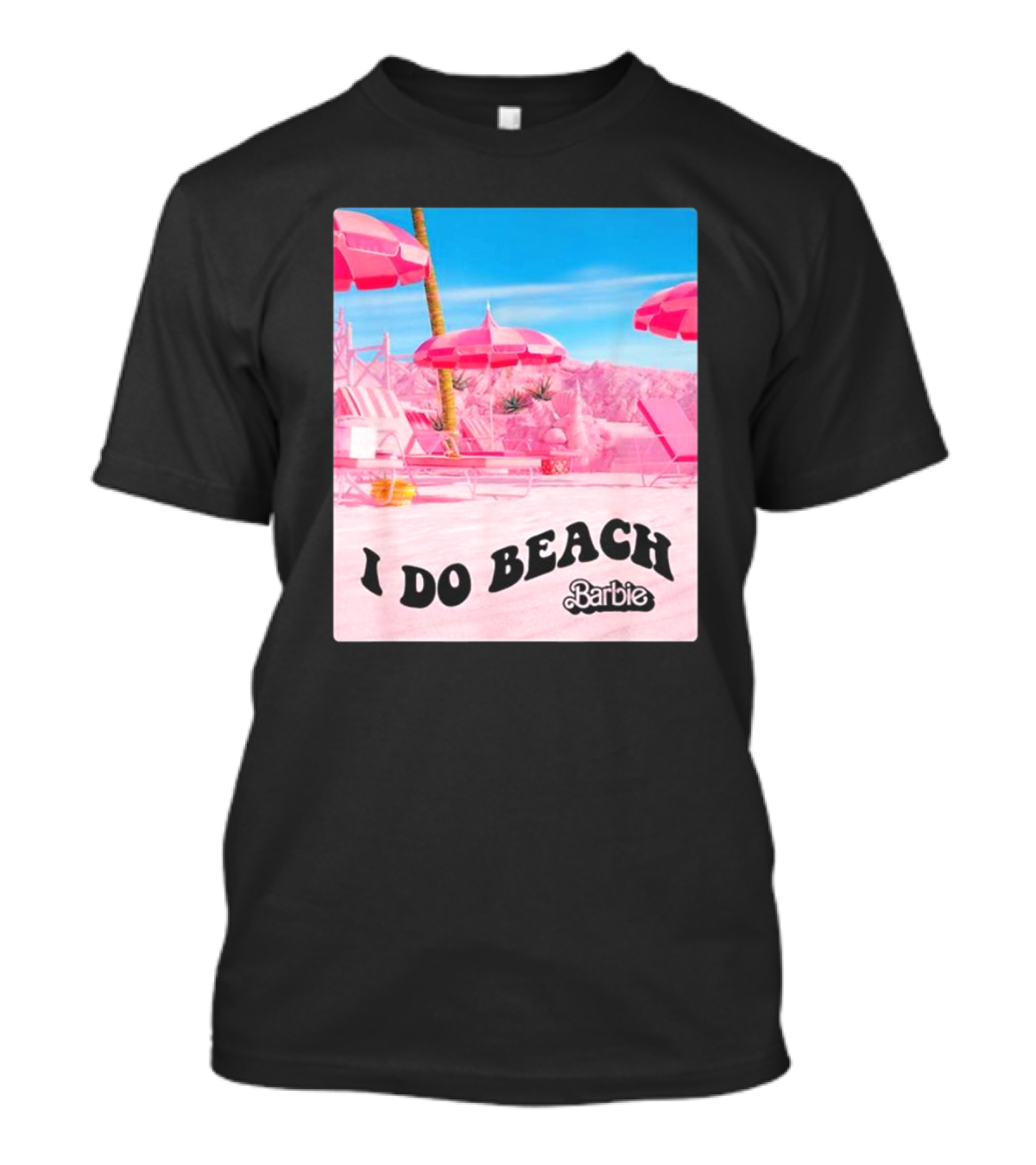 Barbie I Do Beach Movie Pink Umbrella Paradise Scene T-Shirt