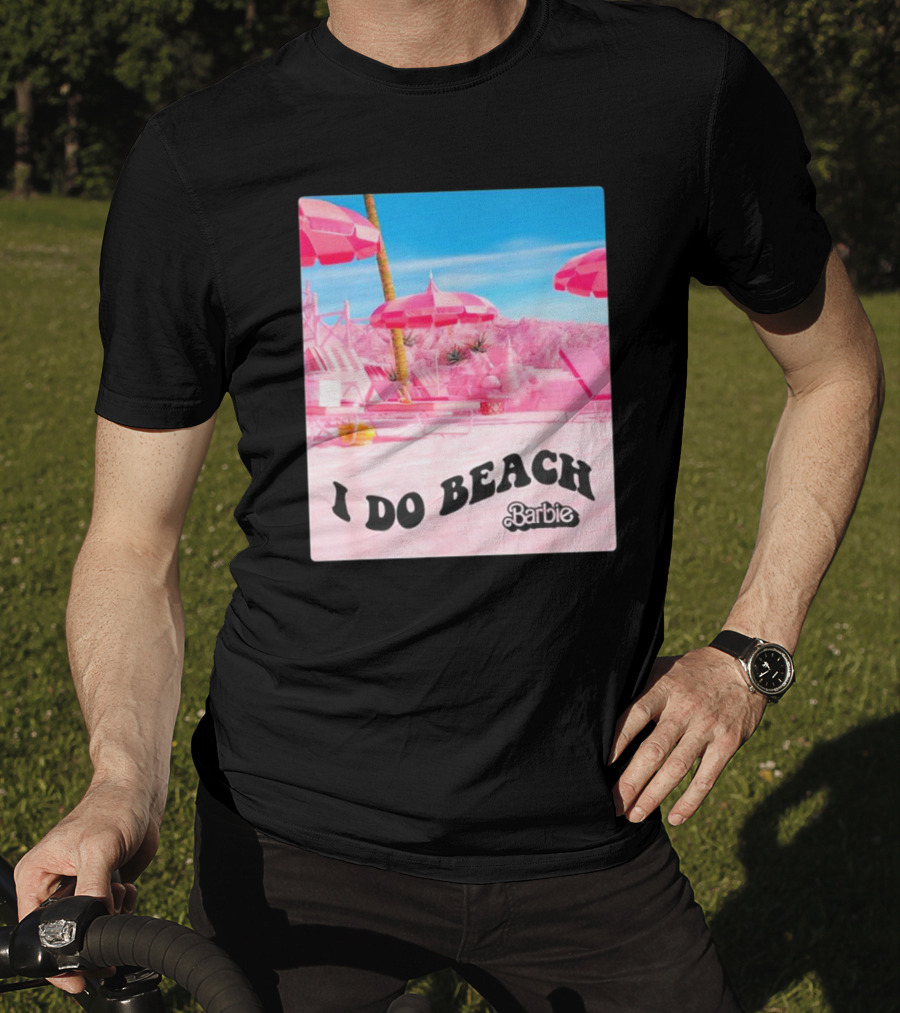Barbie I Do Beach Movie Pink Umbrella Paradise Scene T-Shirt