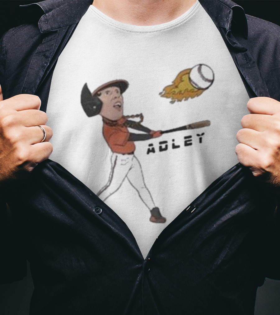 Adley Rutschman Baseball Fire Swing Action T-Shirt