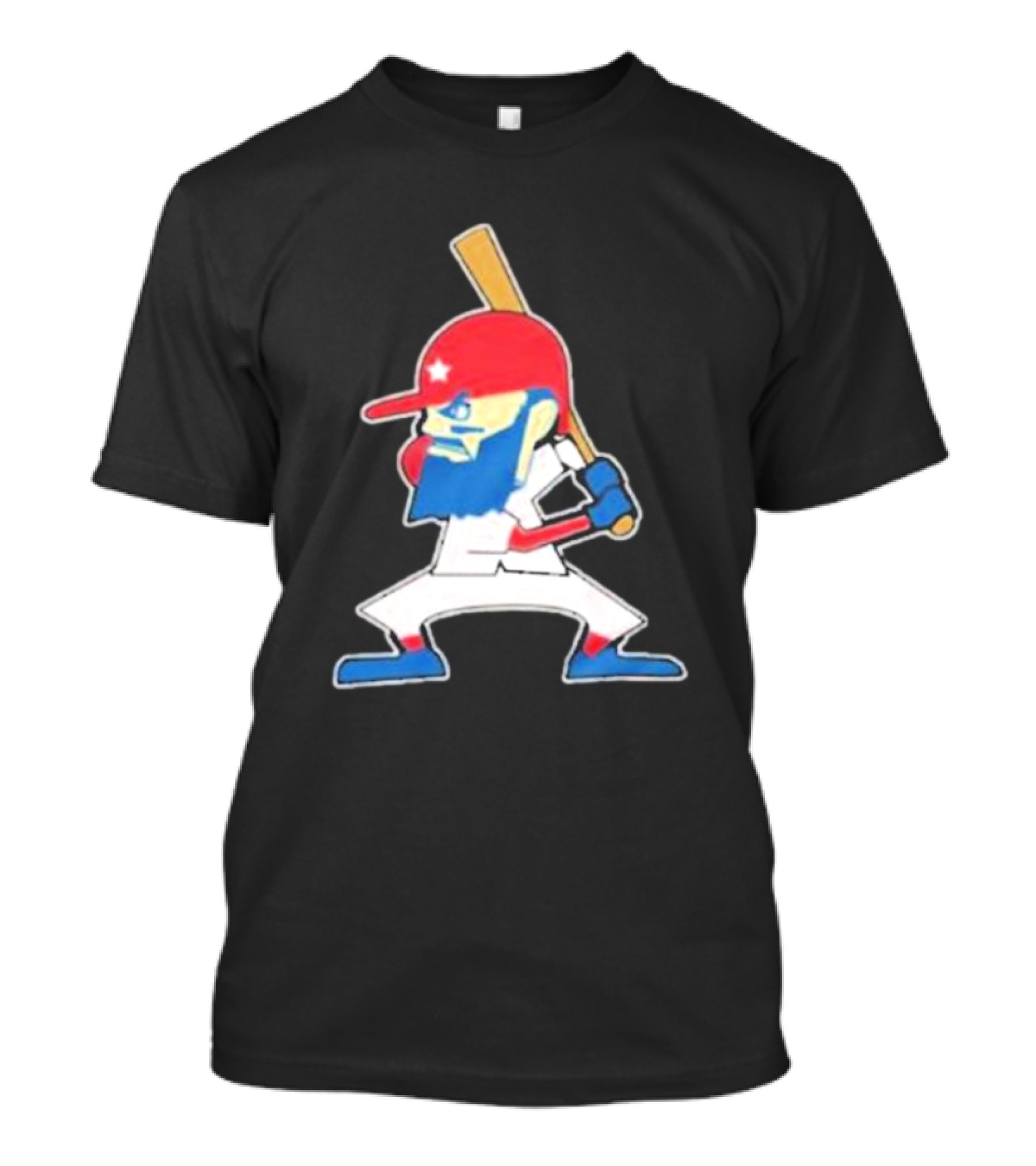 Fighting Phil Baseball Character Retro Cartoon T-Shirt