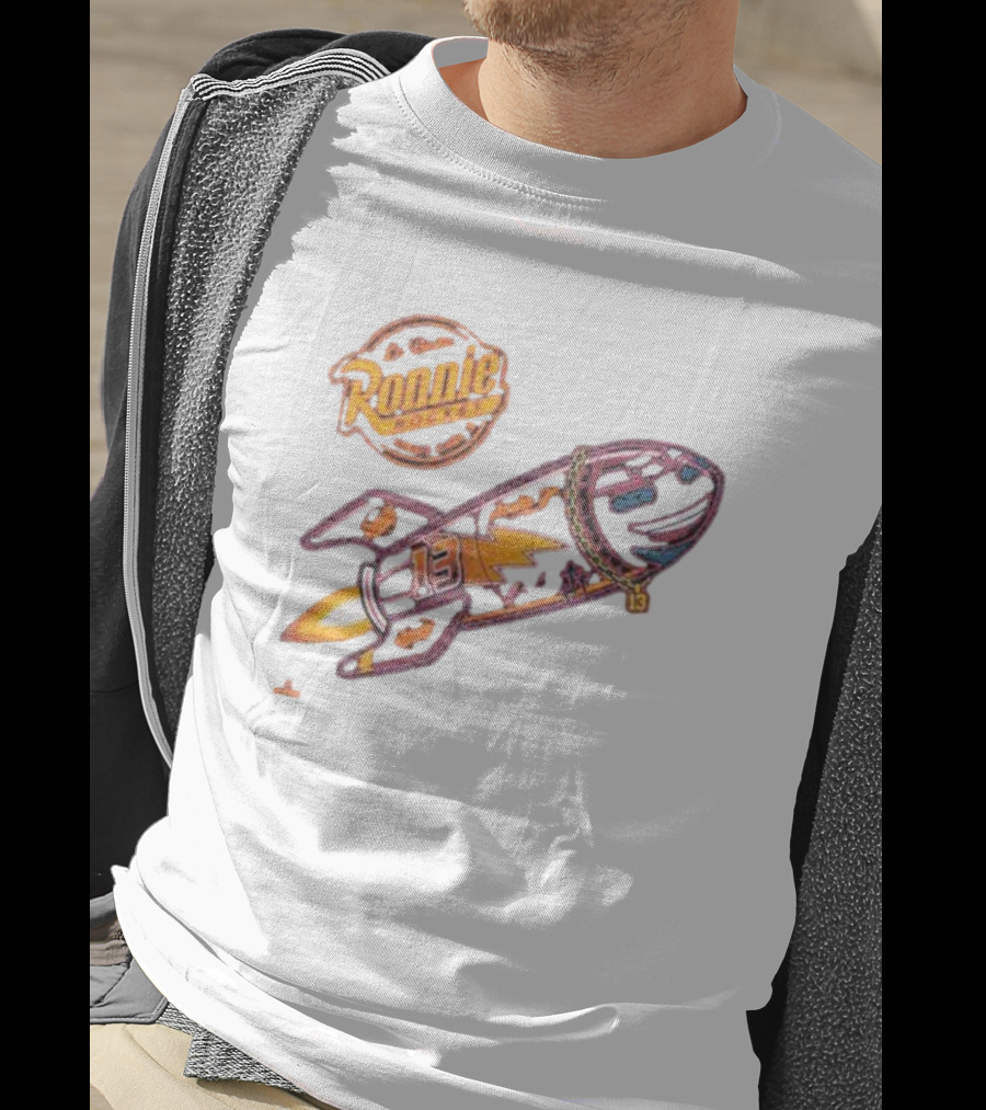 Ronnie Rocket Number 13 With Lightning Bolt And Planetary Icons T-Shirt