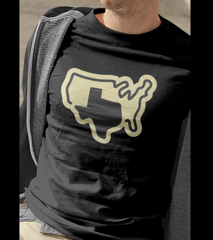 Tan Grand Texas State Silhouette Map USA Shape T-Shirt