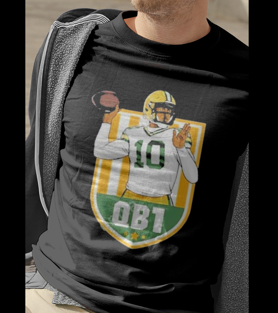 Cheeseheadtv QB1 Green And Gold Football Number 10 T-Shirt