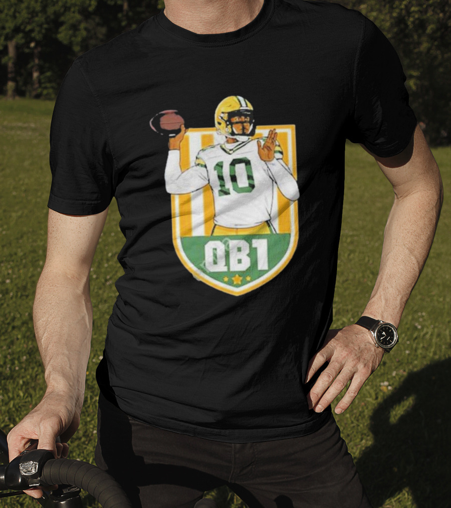 Cheeseheadtv QB1 Green And Gold Football Number 10 T-Shirt