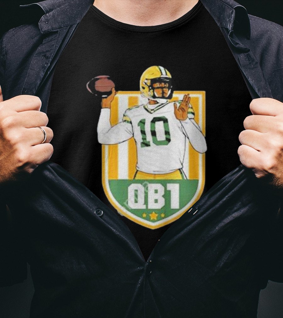 Cheeseheadtv QB1 Green And Gold Football Number 10 T-Shirt