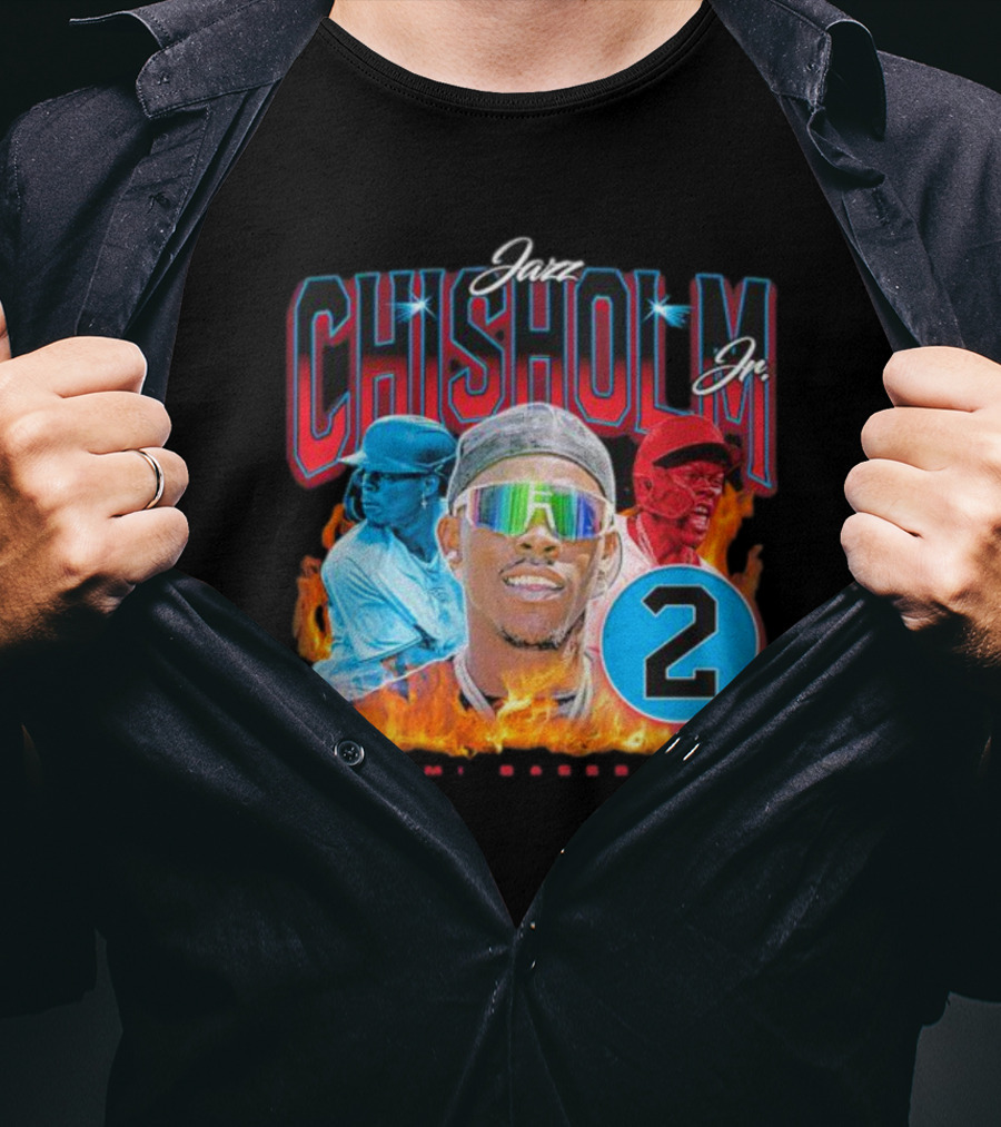 Jazz Chisholm Jr. Miami Baseball 90s Number 2 T-Shirt
