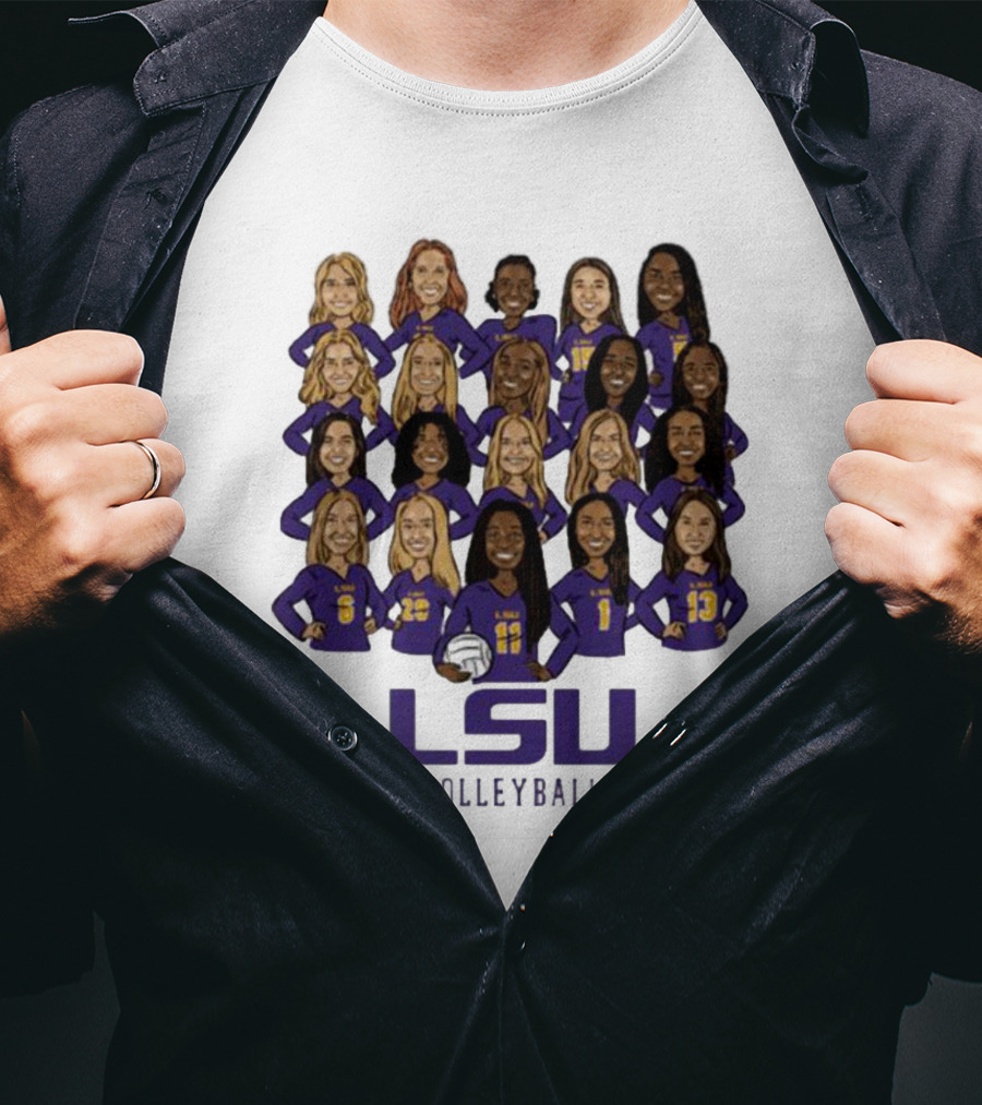 LSU Tigers Volleyball NIL Women's Team Players T-Shirt