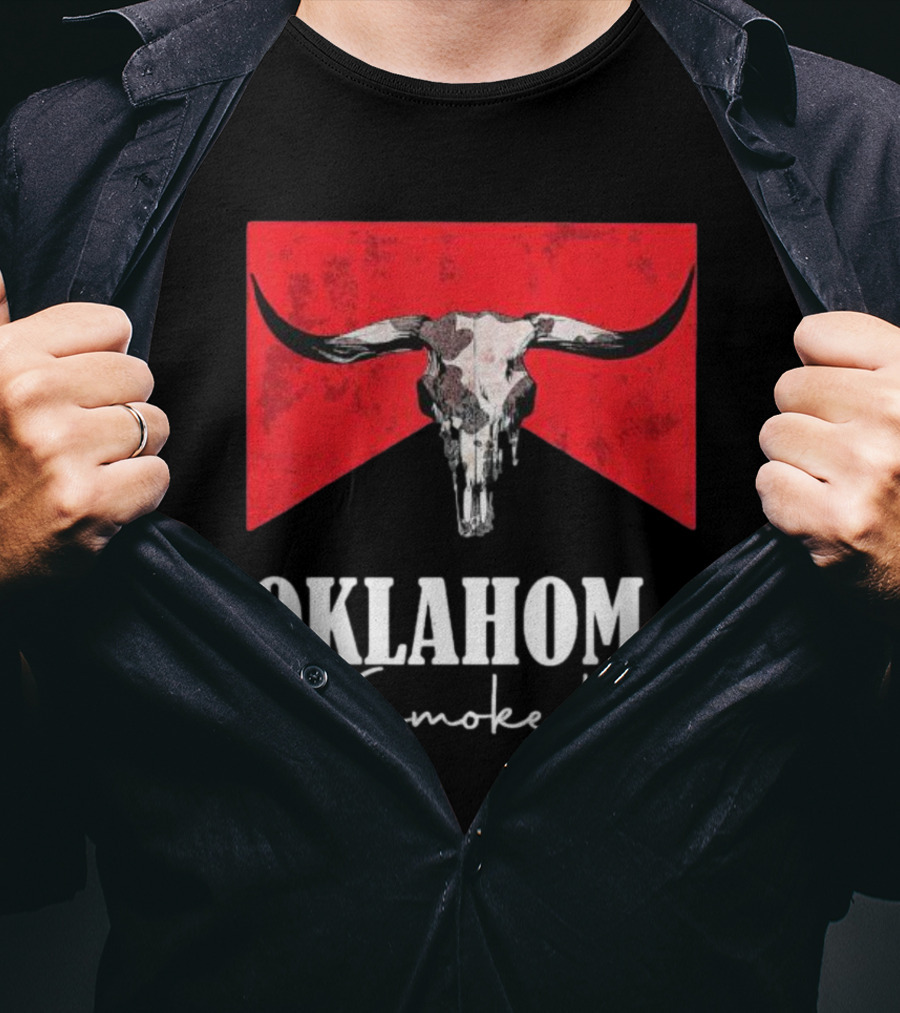Oklahoma Smokeshow Western Country Boho Bull Skull Cow T-Shirt
