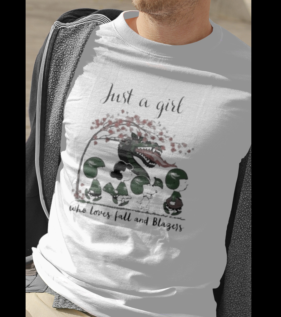 Just A Girl Who Loves Fall, Blazers, Peanuts, And Green Dragon T-Shirt