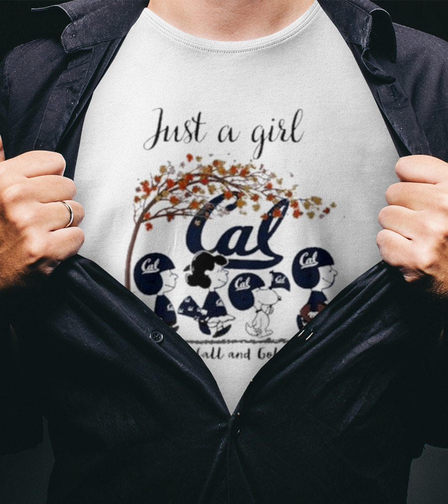 Just A Girl Who Loves Fall And Cal Golden Bears Peanuts T-Shirt