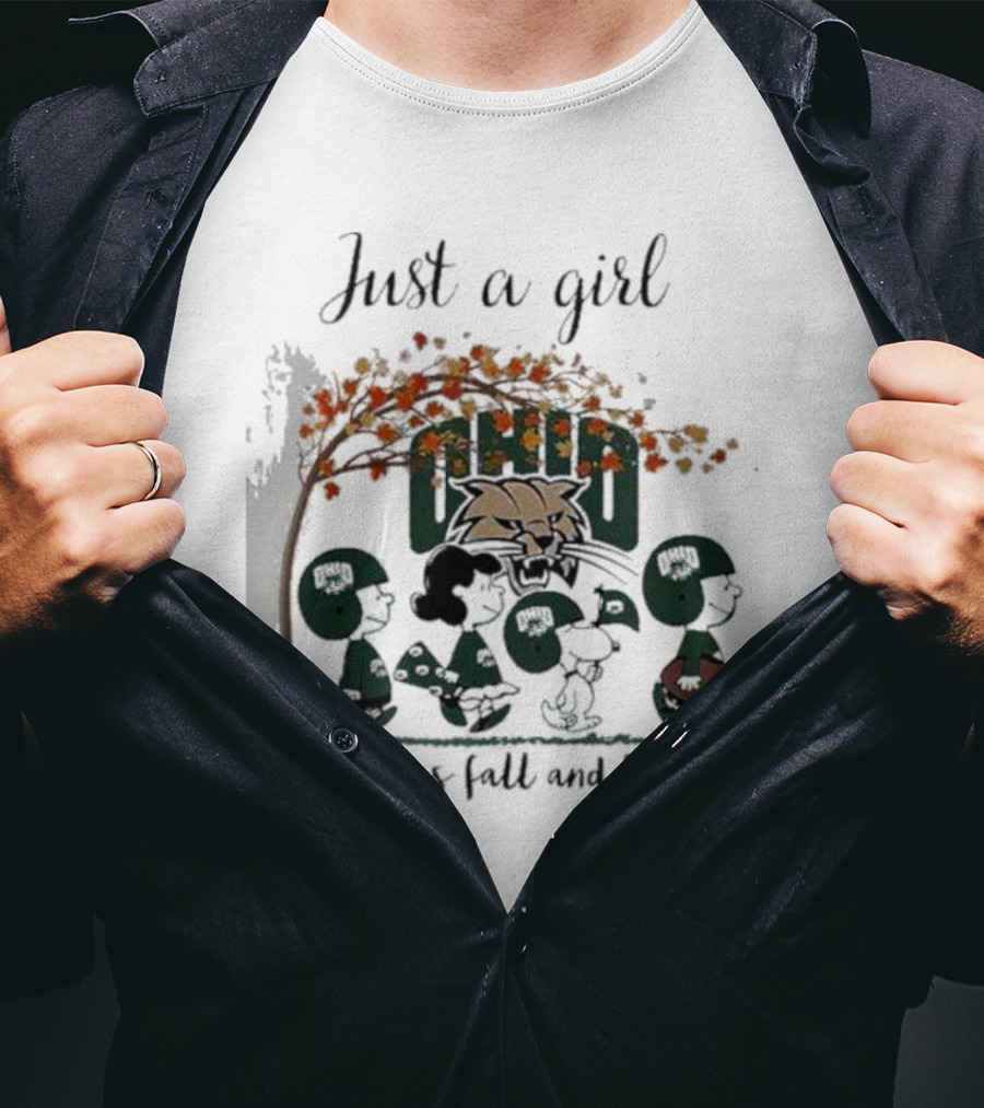 Just A Girl Who Loves Fall And Bobcats T-Shirt