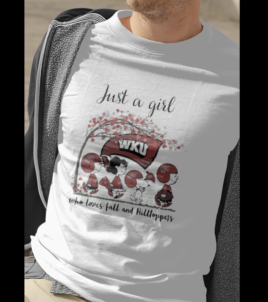 Just A Girl Who Loves Fall WKU Hilltoppers Peanuts T-Shirt