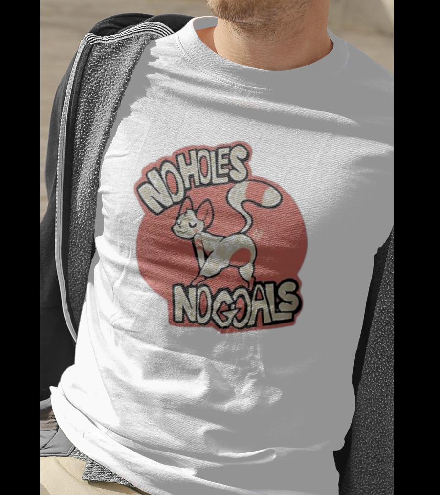 Sockfox No Holes No Goals Fox Graphic Red Circle T-Shirt