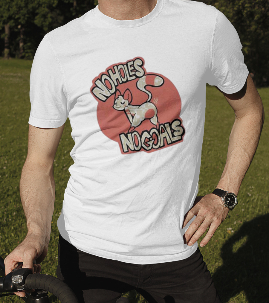 Sockfox No Holes No Goals Fox Graphic Red Circle T-Shirt