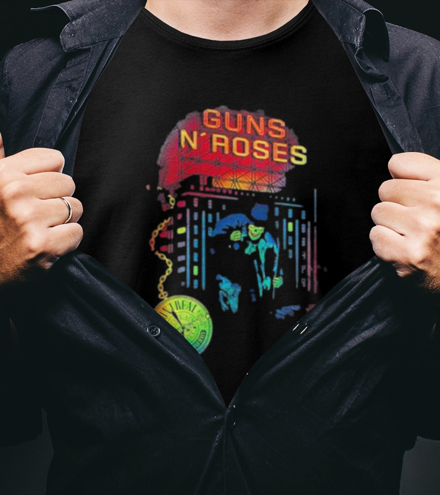 Guns N’ Roses Montreal Reflective Pocket Watch Buildings T-Shirt