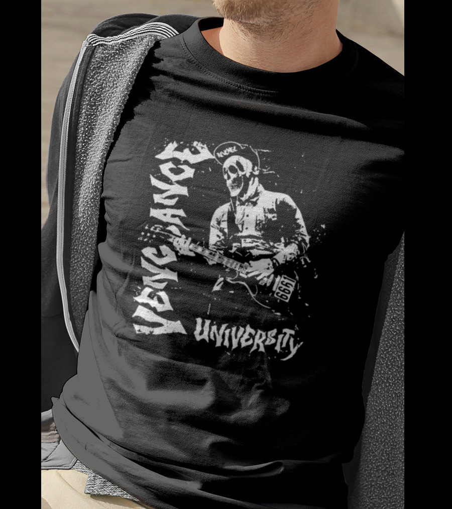 Vengeance University Skull Guitarist 1969 T-Shirt