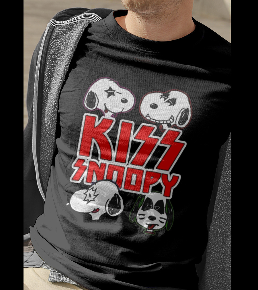 KISS Band Snoopy Peanuts Crossover Characters T-Shirt