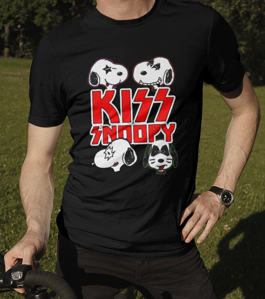KISS Band Snoopy Peanuts Crossover Characters T-Shirt
