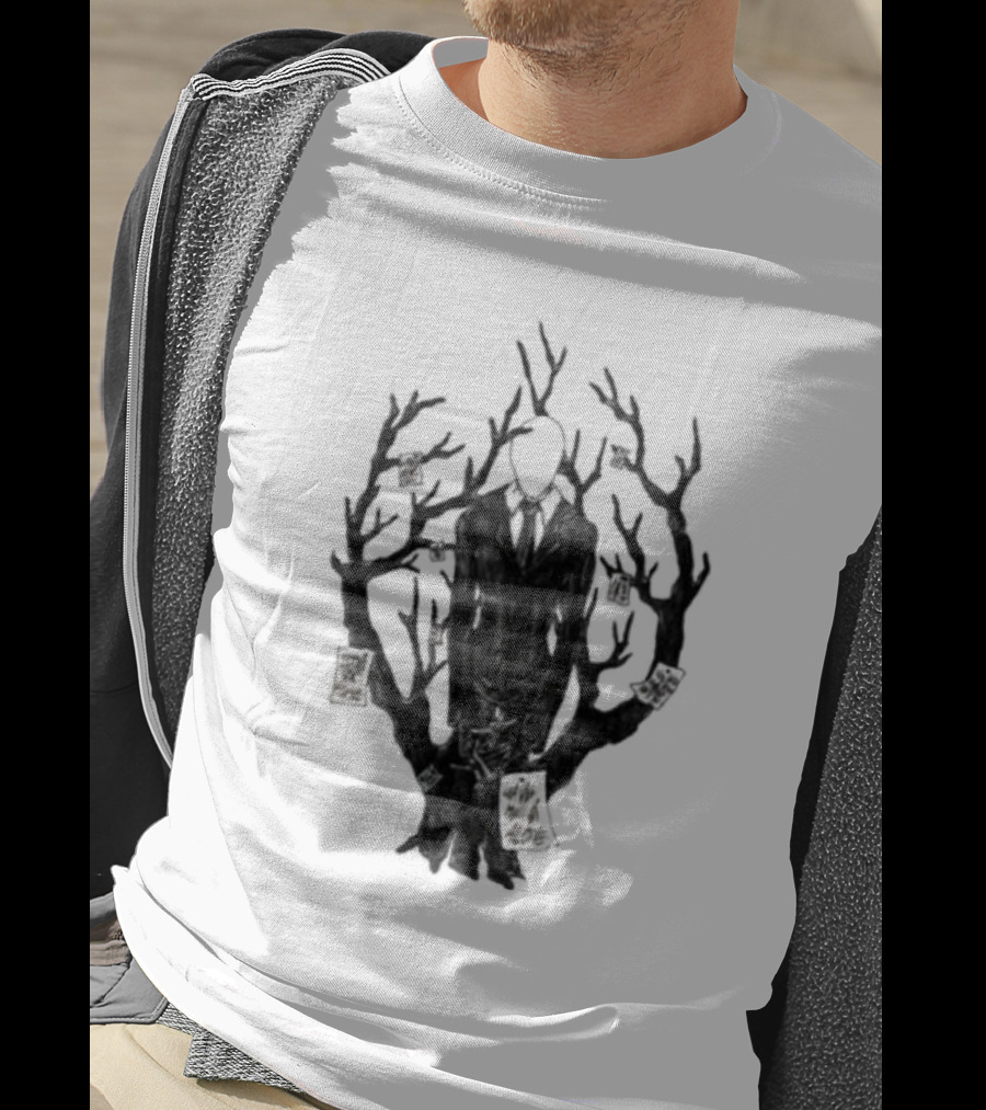 Slenderman III Halloween Tree Branches Cards T-Shirt