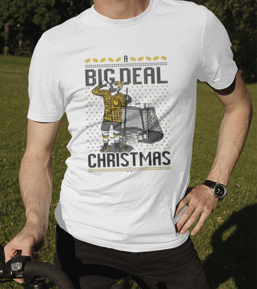 A Big Deal Christmas Hockey Player Flannel T-Shirt